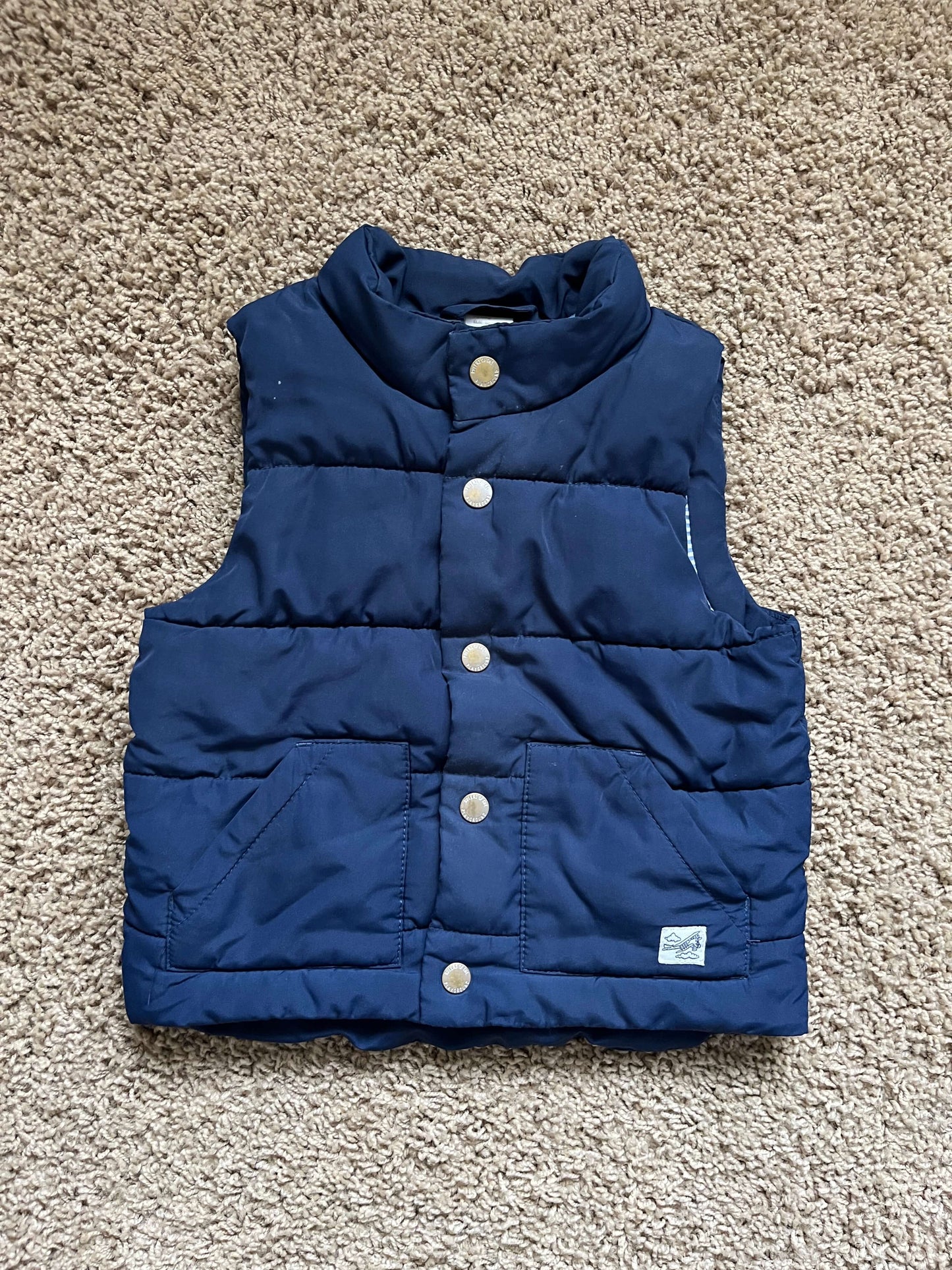 H&M, boy, blue, puffer vest, 12-18 months, Kids 18 Month (12-18M)