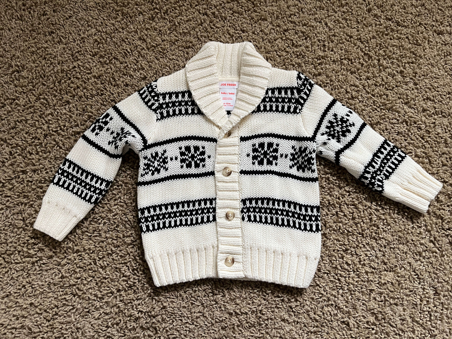 Joe Fresh, long sleeve, knitted, button down, sweater, 6-12 months, Kids 9 Month (6-9M)