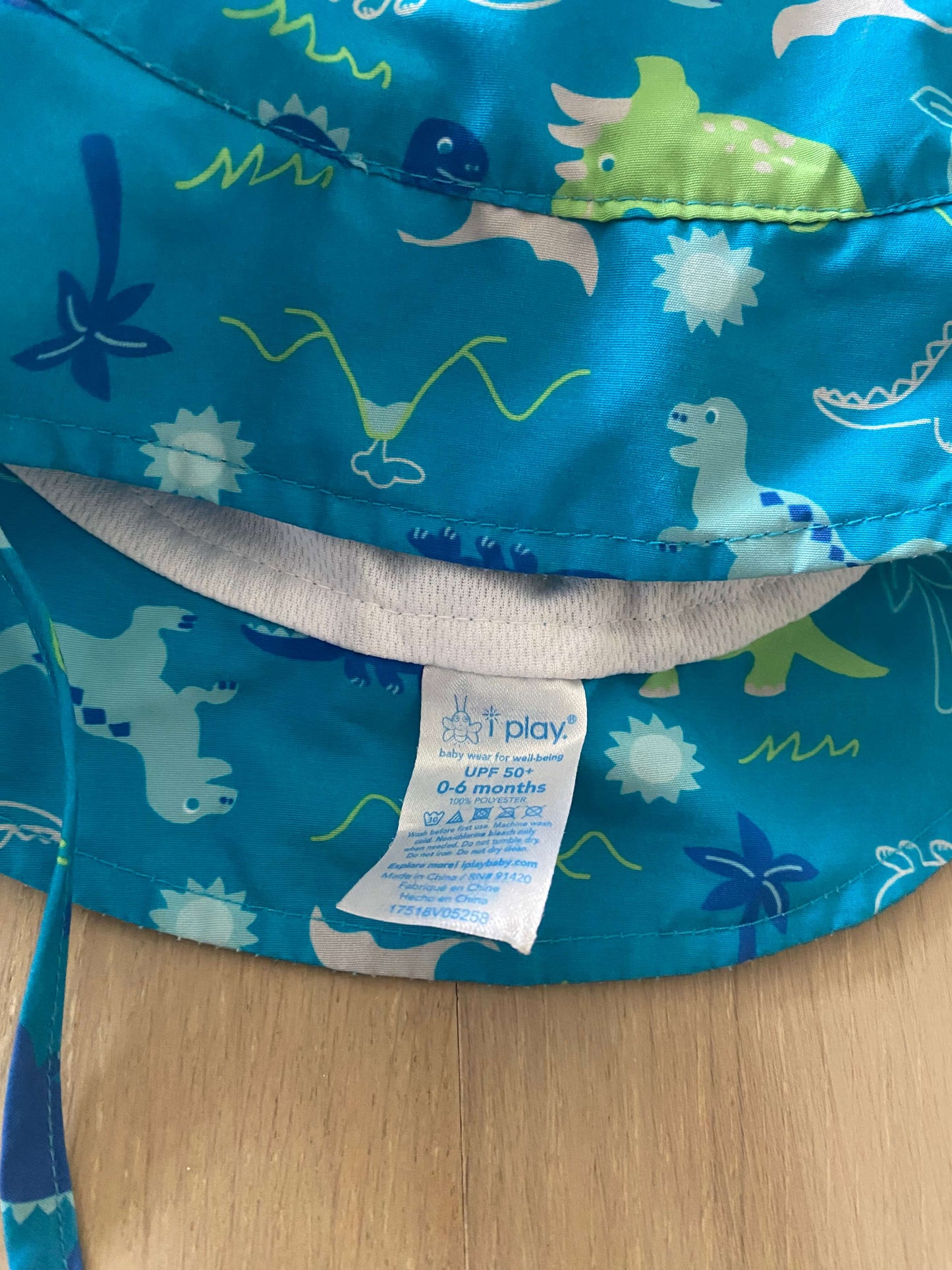 Dino Baby Sun Hat, 6 months