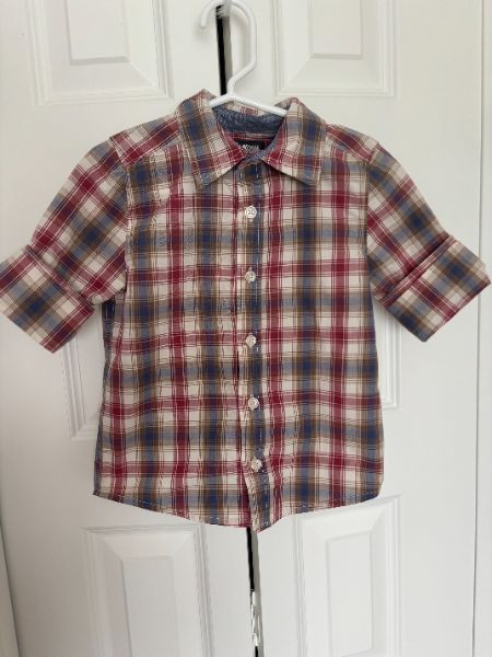 Button Up Plaid Shirts, Short & Long Sleeve, Carters, 3T, Kids 3T