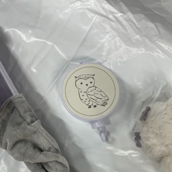 Lambs & Ivy Luna Gray / White Owls and Moons Musical Portable Crib Mobile