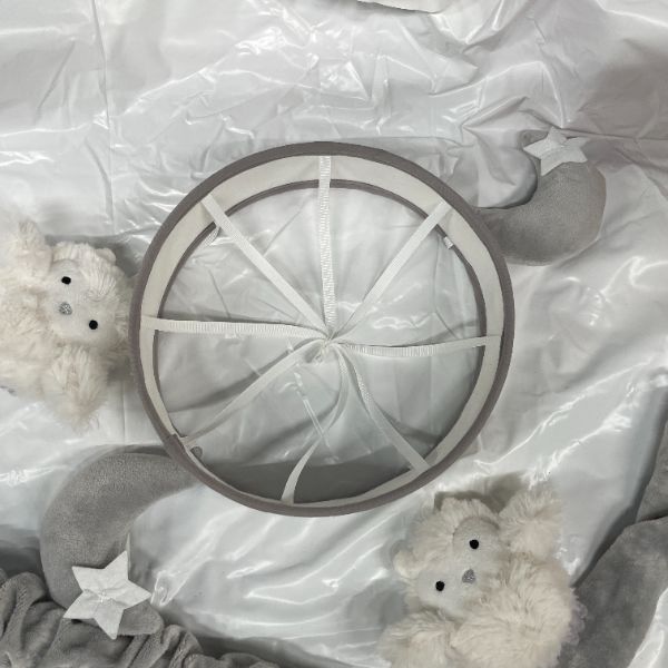 Lambs & Ivy Luna Gray / White Owls and Moons Musical Portable Crib Mobile