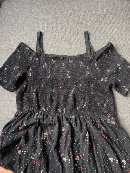 Seraphine 🇬🇧 -Black dress with floral details, maternity and nursing, Maternity S (4-6)