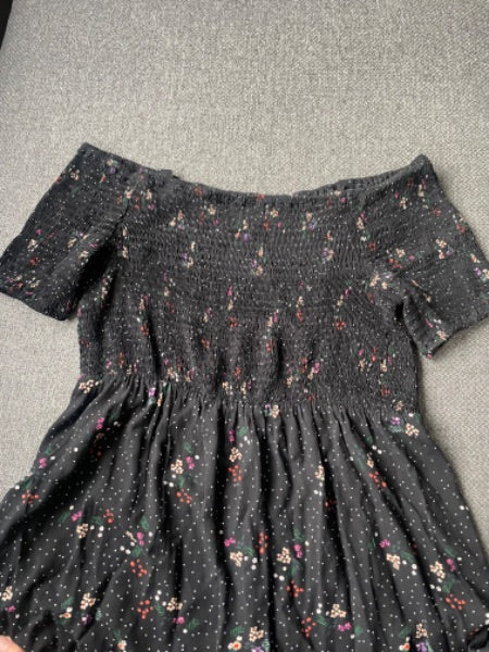 Seraphine 🇬🇧 -Black dress with floral details, maternity and nursing, Maternity S (4-6)