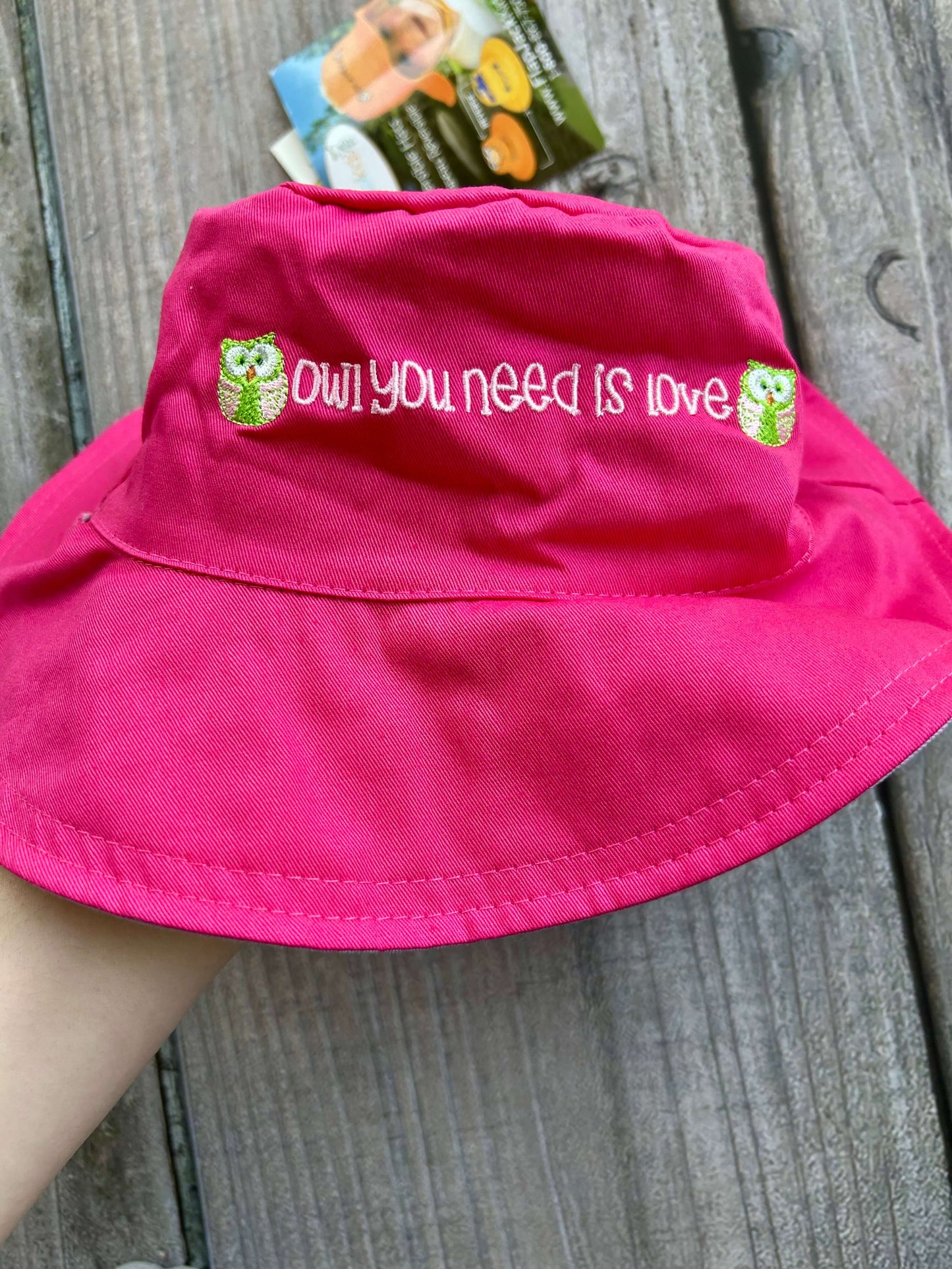 Flapjack Kids reversible bucket hat, 2-4yrs, peacock/owl, new with tags