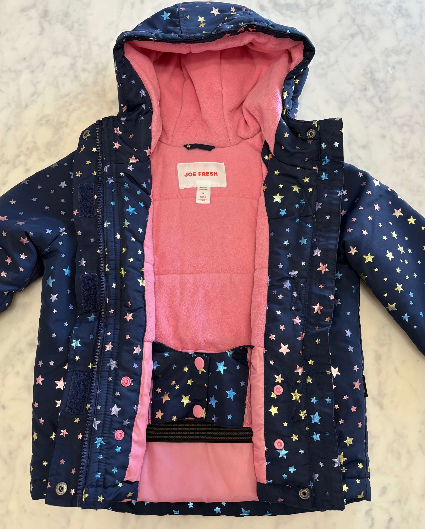 Navy and Stars Winter Jacket, Kids 4/4T