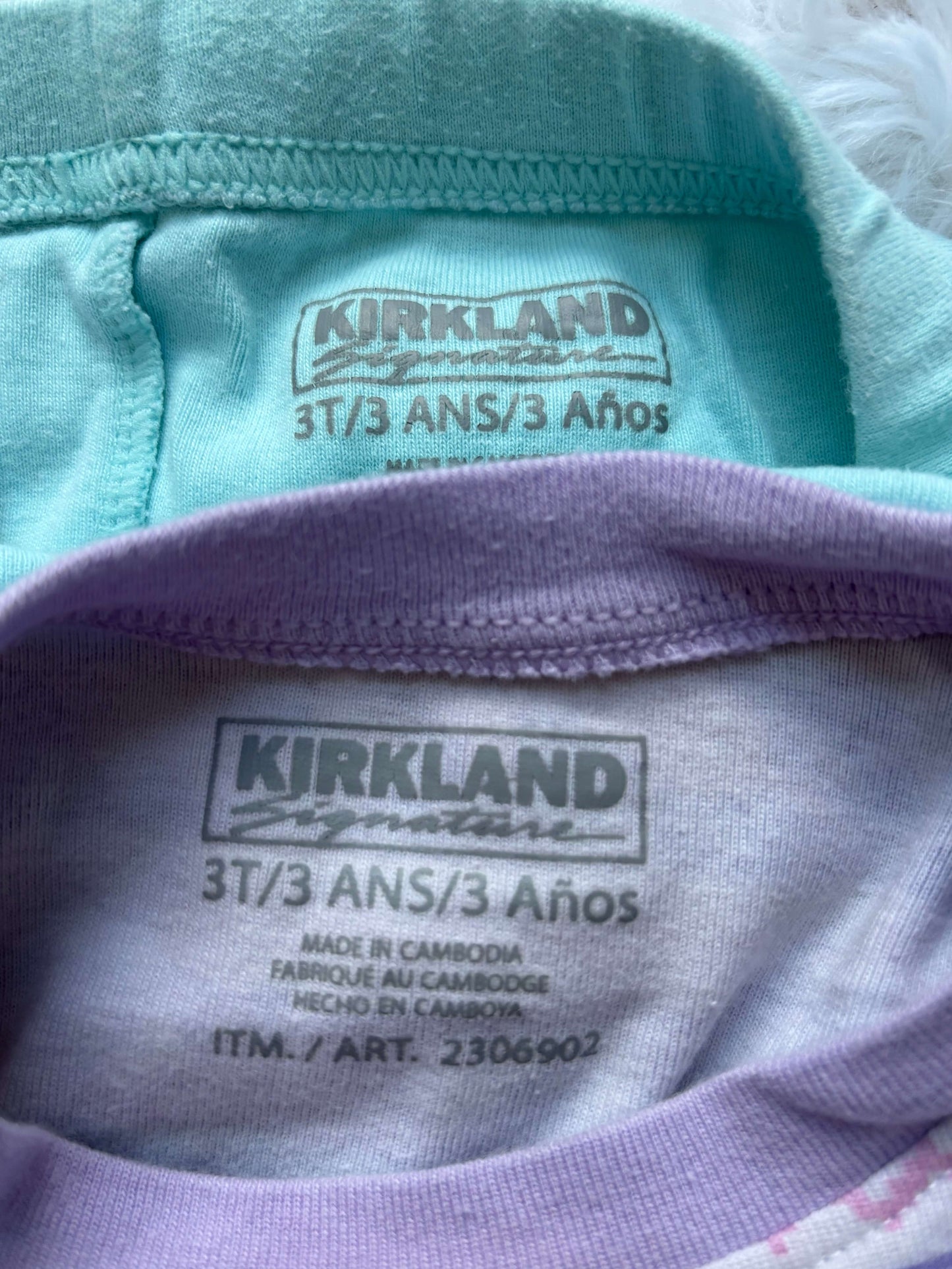 2 pair of 2-piece Kirkland pajamas, size 3T, girls, Kids 3T