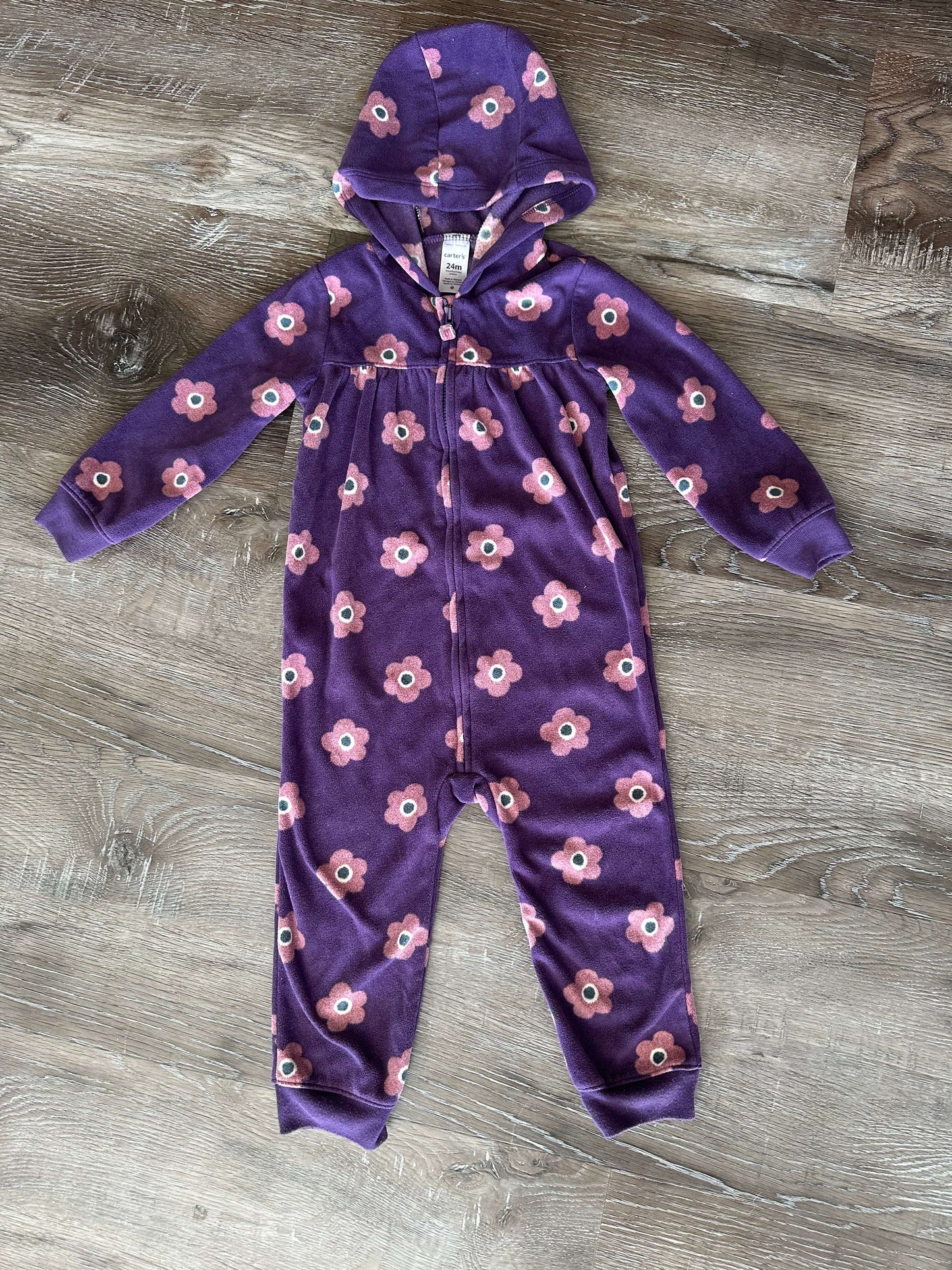 2 Fleece Hooded Rompers, Carters, 24 Months, EUC, Kids 24 Month (18-24M)