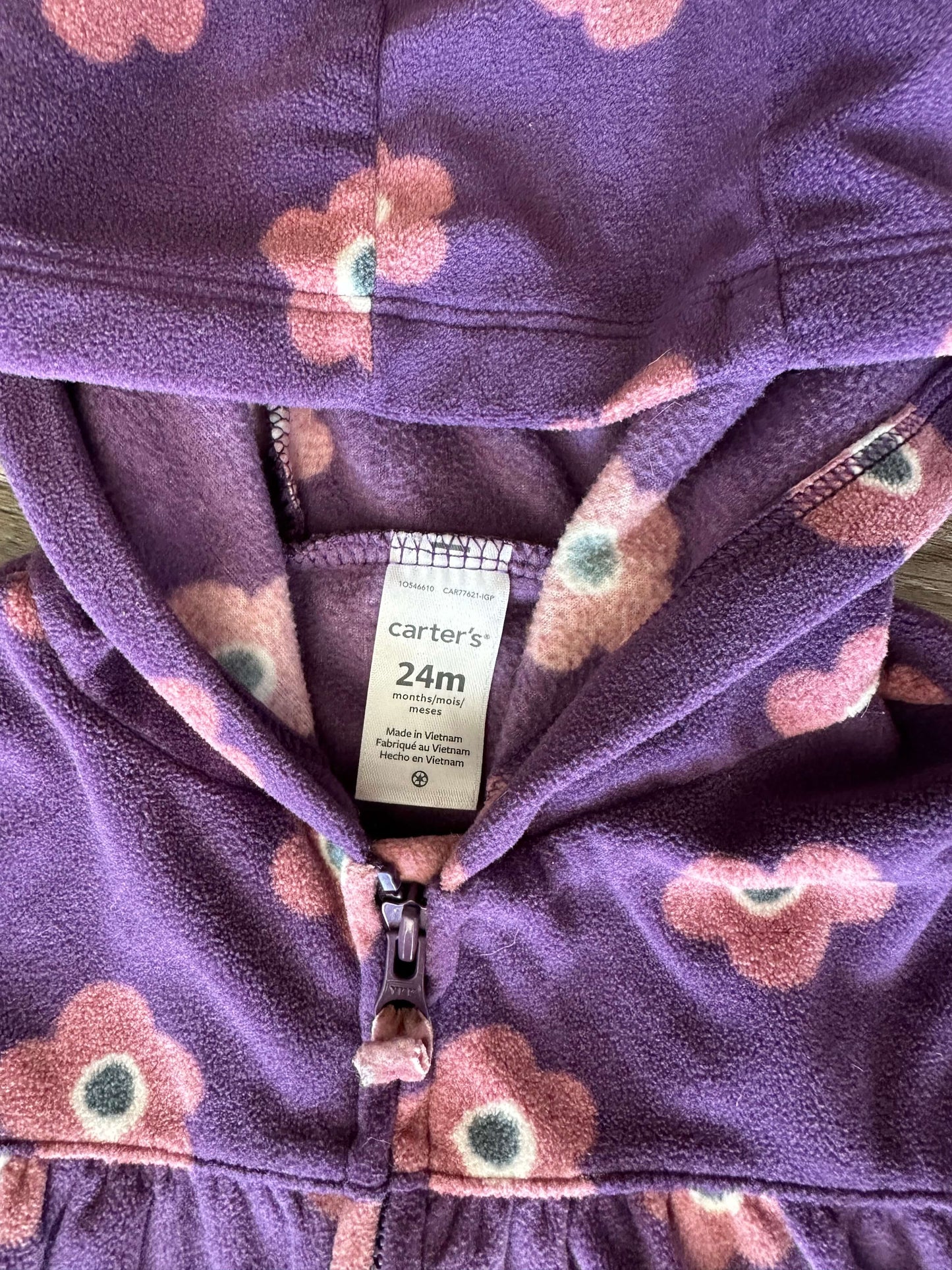 2 Fleece Hooded Rompers, Carters, 24 Months, EUC, Kids 24 Month (18-24M)