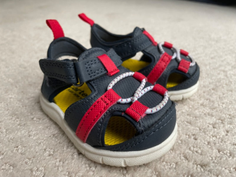 Carter’s blue and red sandals, size 3, Shoes 3 (Baby: 0-12 mth)