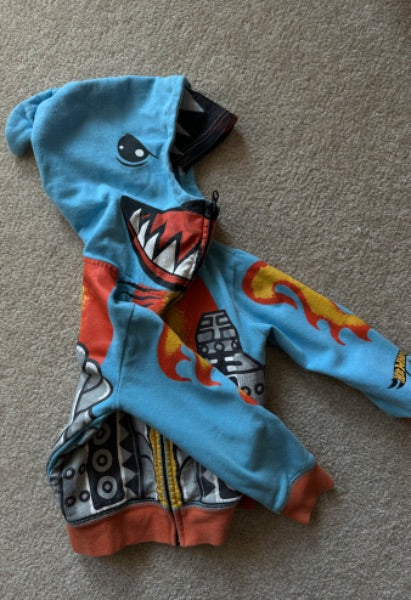 Hotwheels hoodie with mesh eye cover, Kids 2T