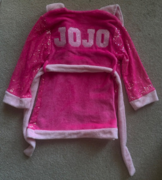 Jojo pink housecoat, Kids 7 & 8 (small)