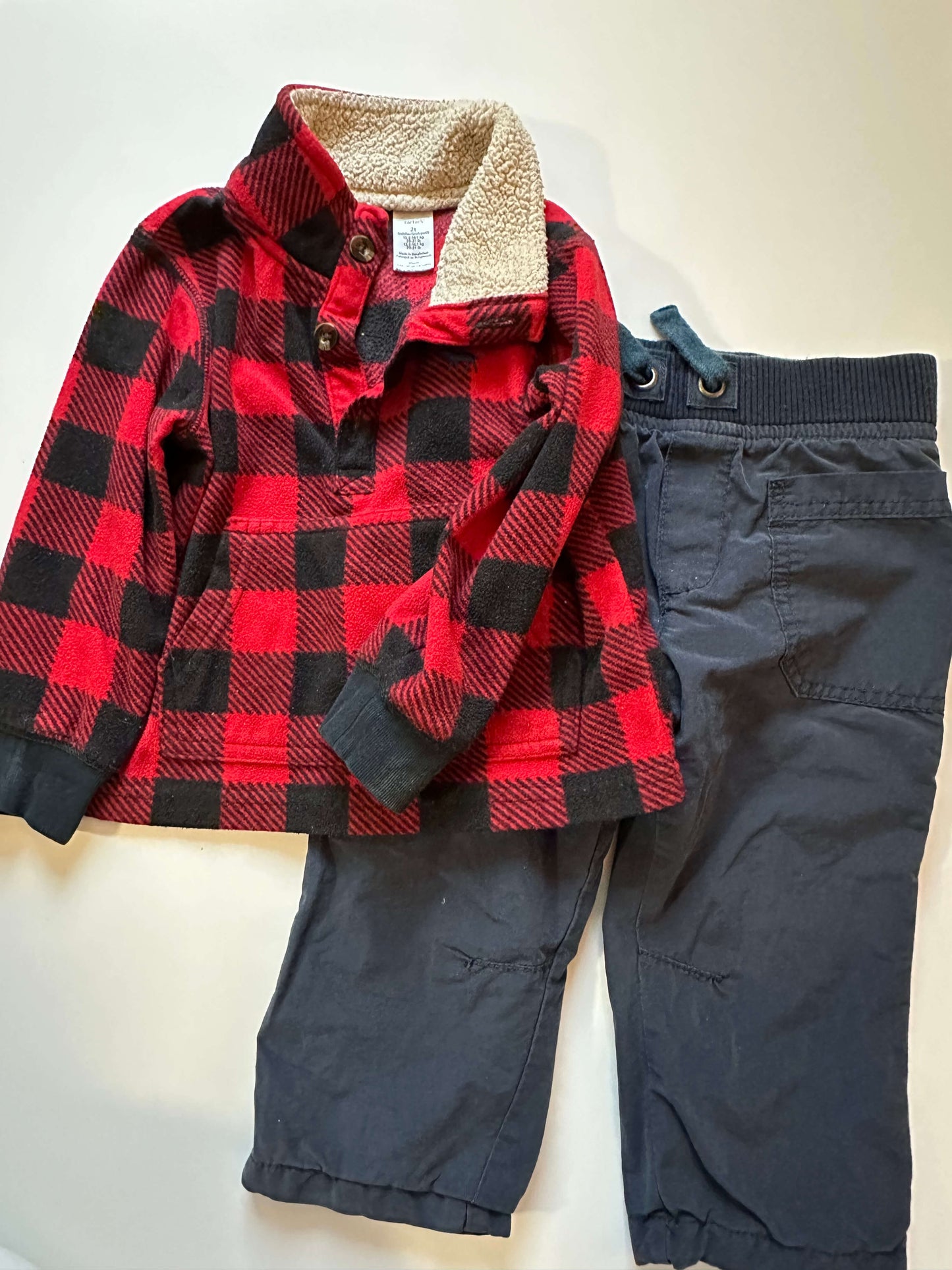 2T outfit (Flannel and Navy Pants), Kids 2T