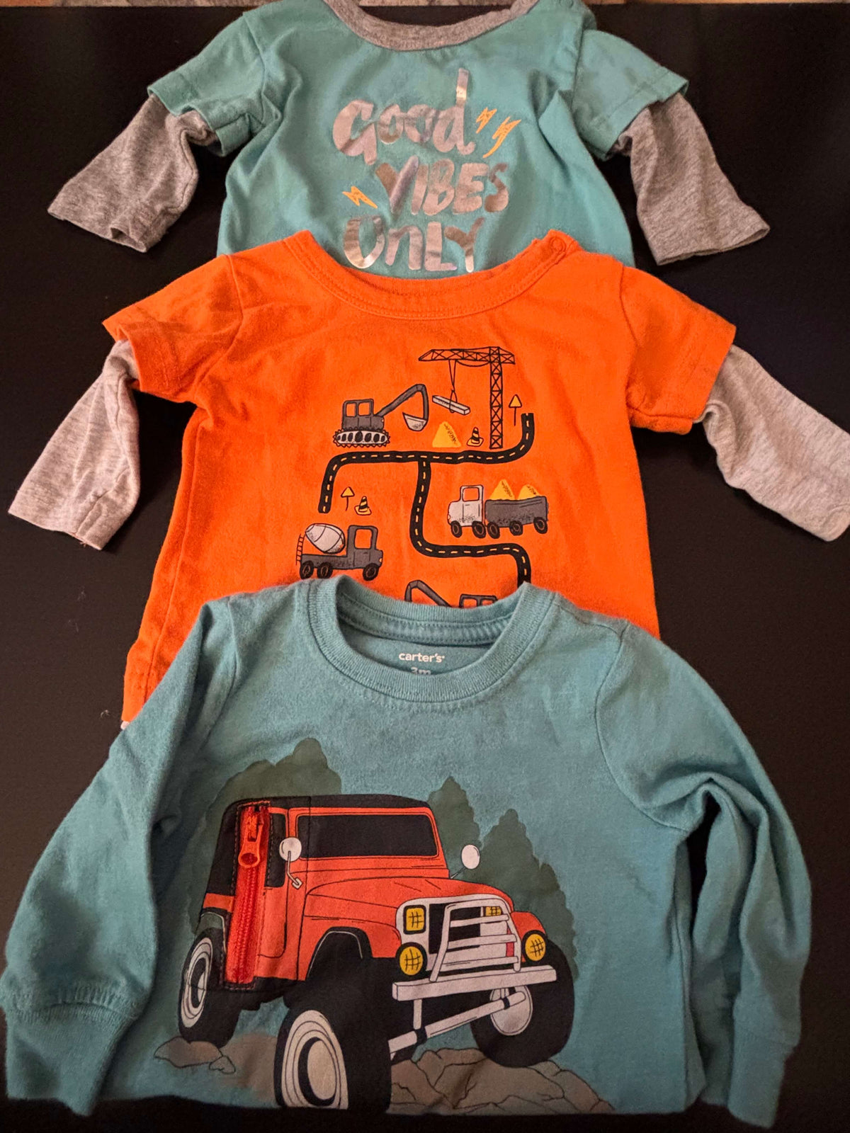 7pm Long Sleeve Shirt Bundle 0-3m , Kids 3 Month (0-3M)