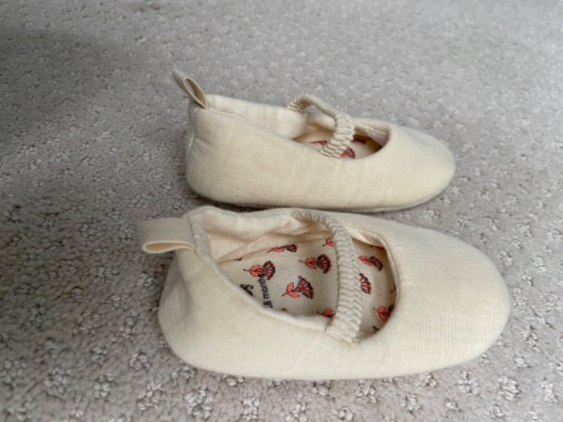Next 🇬🇧 ballet slippers, 12-18 months, pale yellow, Shoes 4.5 (Walkers:12-24 mth)