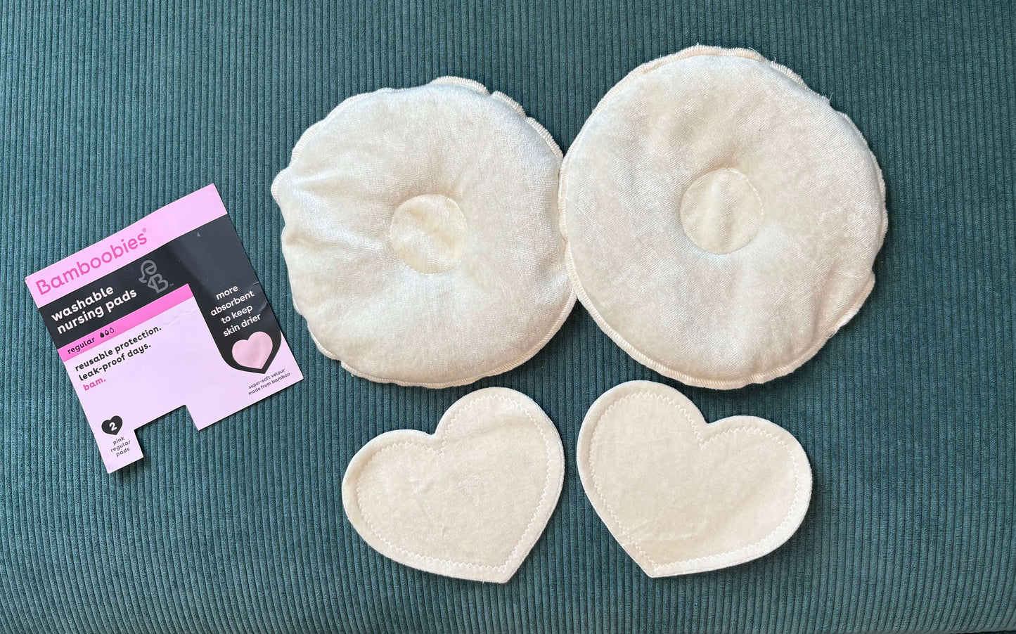 Bamboobies Soothing Nursing Breast Therapy Pillows and Washable Nursing Pads (Never Used)