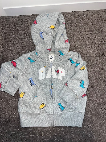 Boys - Gap Dino zip up hoodie - 3-6mo, Kids 6 Month (3-6M)
