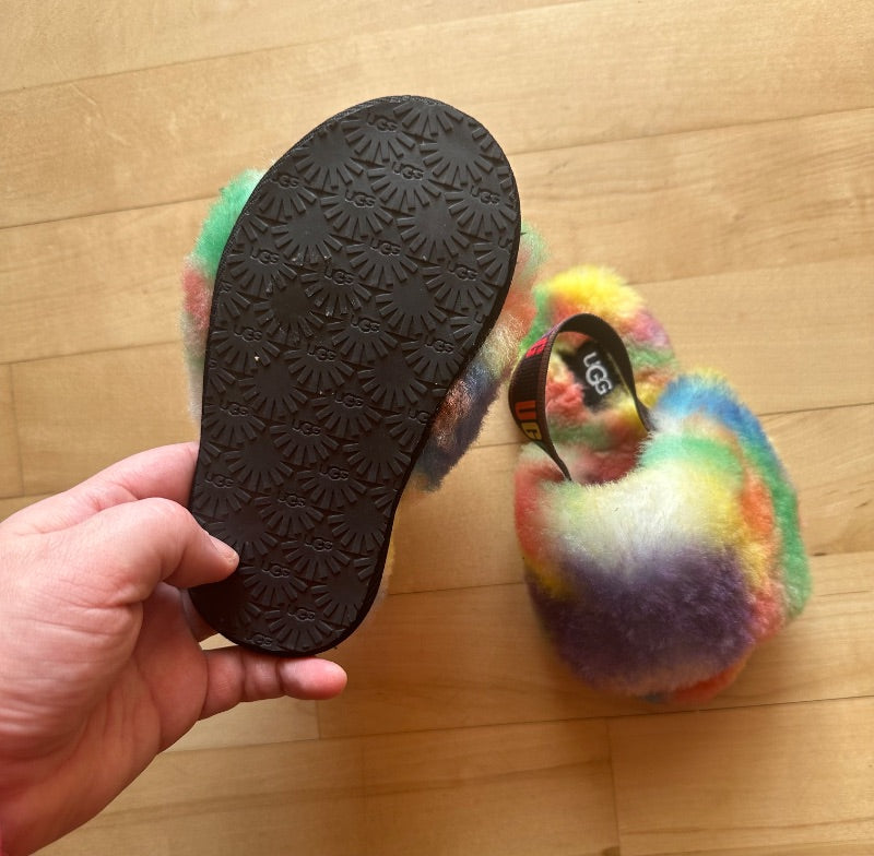 Ugh Fluffy Rainbow Slippers, Shoes 9 (Toddler:2-4yr)