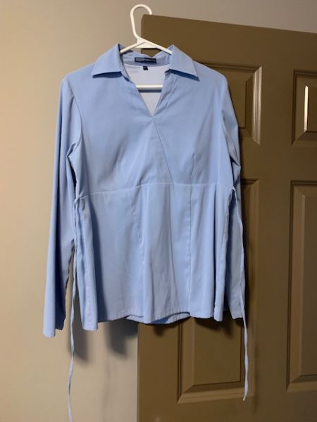 Blue Maternity Top. Thyme Maternity. Small., Maternity S (4-6)