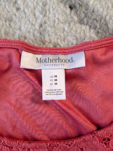 Motherhood Pink Lace Shirt, Medium, Maternity M (8-10)