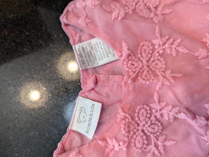 Koala Kids Pink Lace Summer Dress - 12-18M, Kids 18 Month (12-18M)