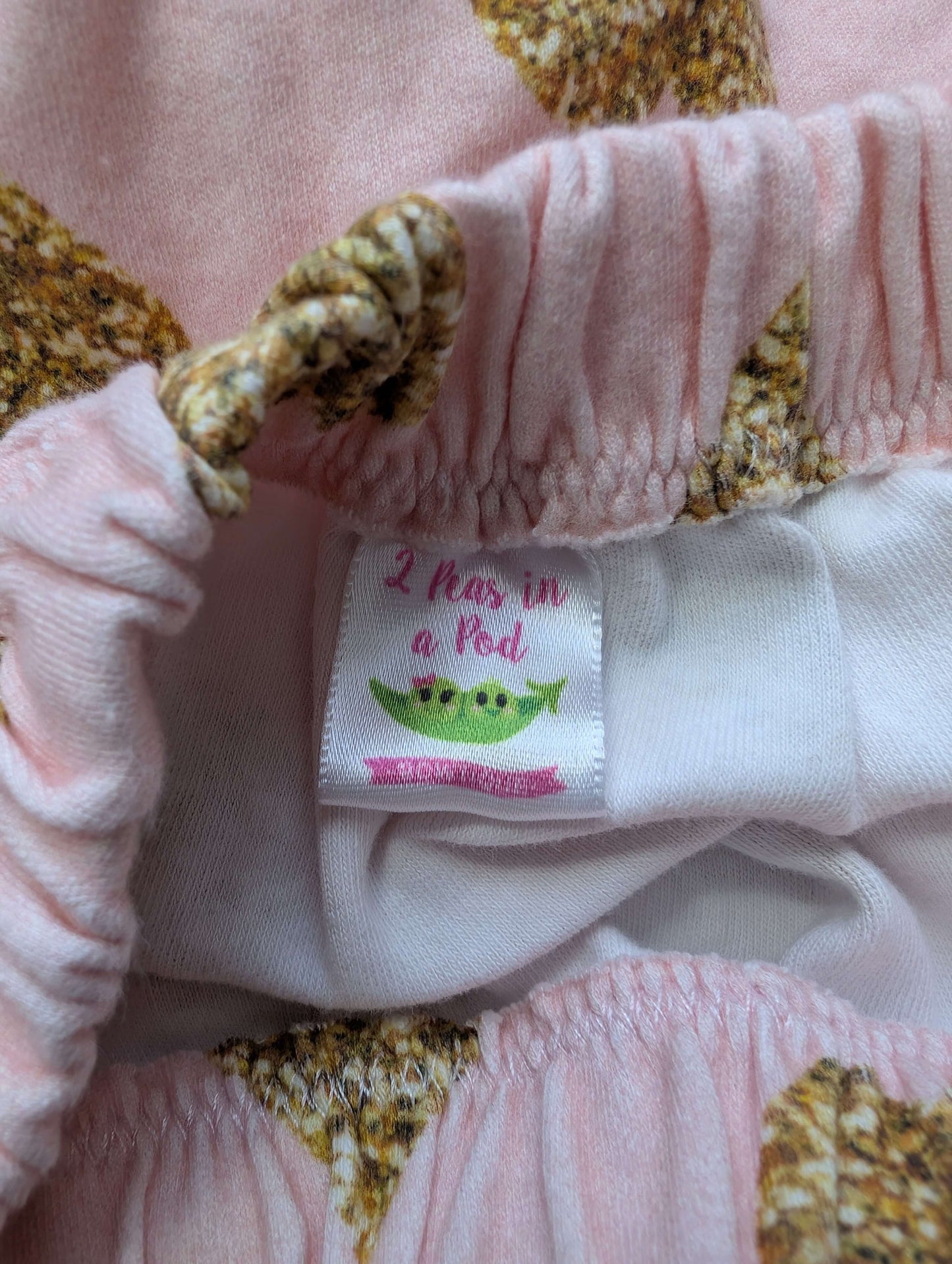 2 Peas in A Pod, Small Shop, Baby Girl Slouchy Pants, Pink & Gold Hearts, 0-3M, Kids 3 Month (0-3M)