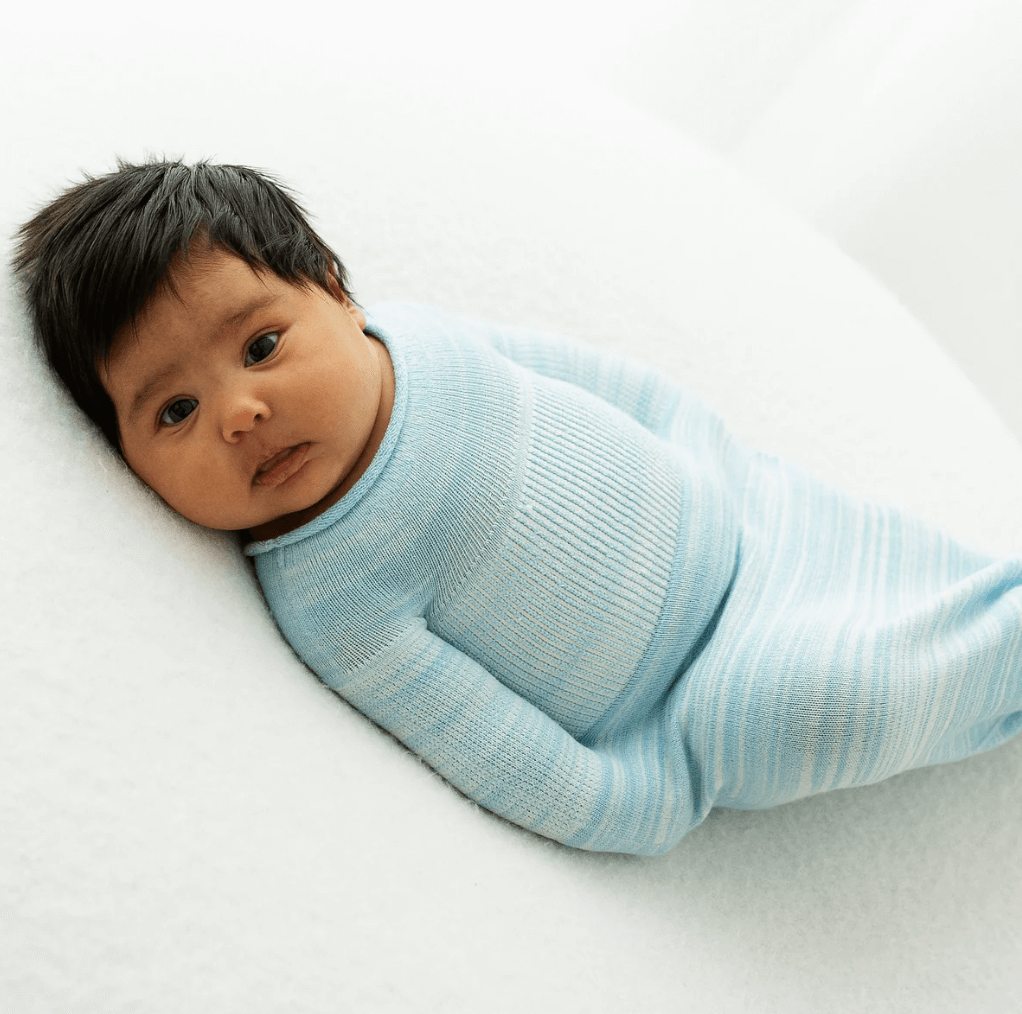 Swaddelini, Blue Swaddle Sleep Sack, New, Retails $100, 0-6 Months (Small)