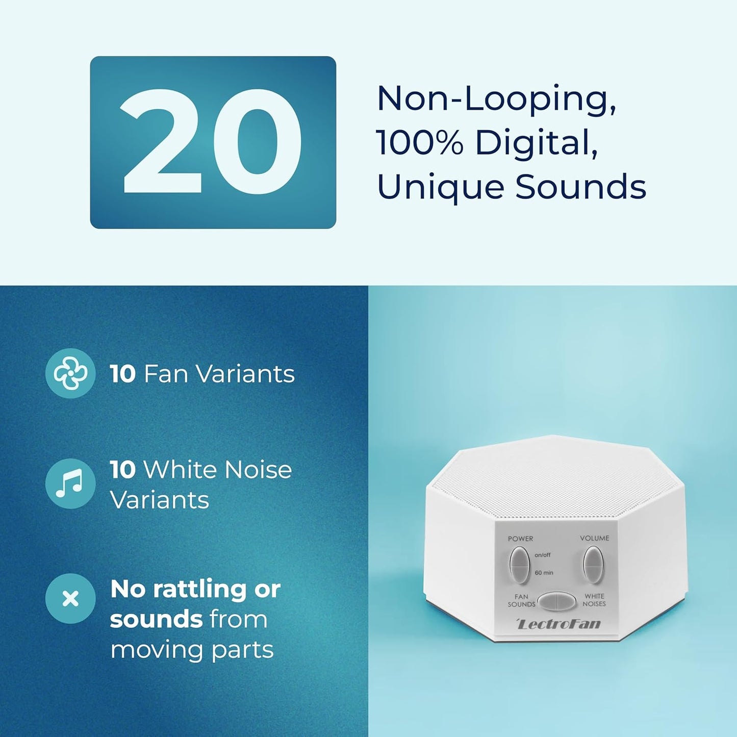 Adaptive Sound Technologies ASM1007 Lectrofan, Fan Sound and White Noise Machine