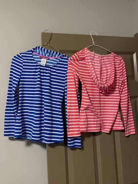 Two Epic Threads Long Sleeved Striped Hoodies. Medium, Kids 10