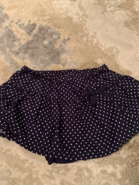 Gymboree size 6-12m Navy skirt with white Polk dot / underwear attached to it , Kids 9 Month (6-9M)