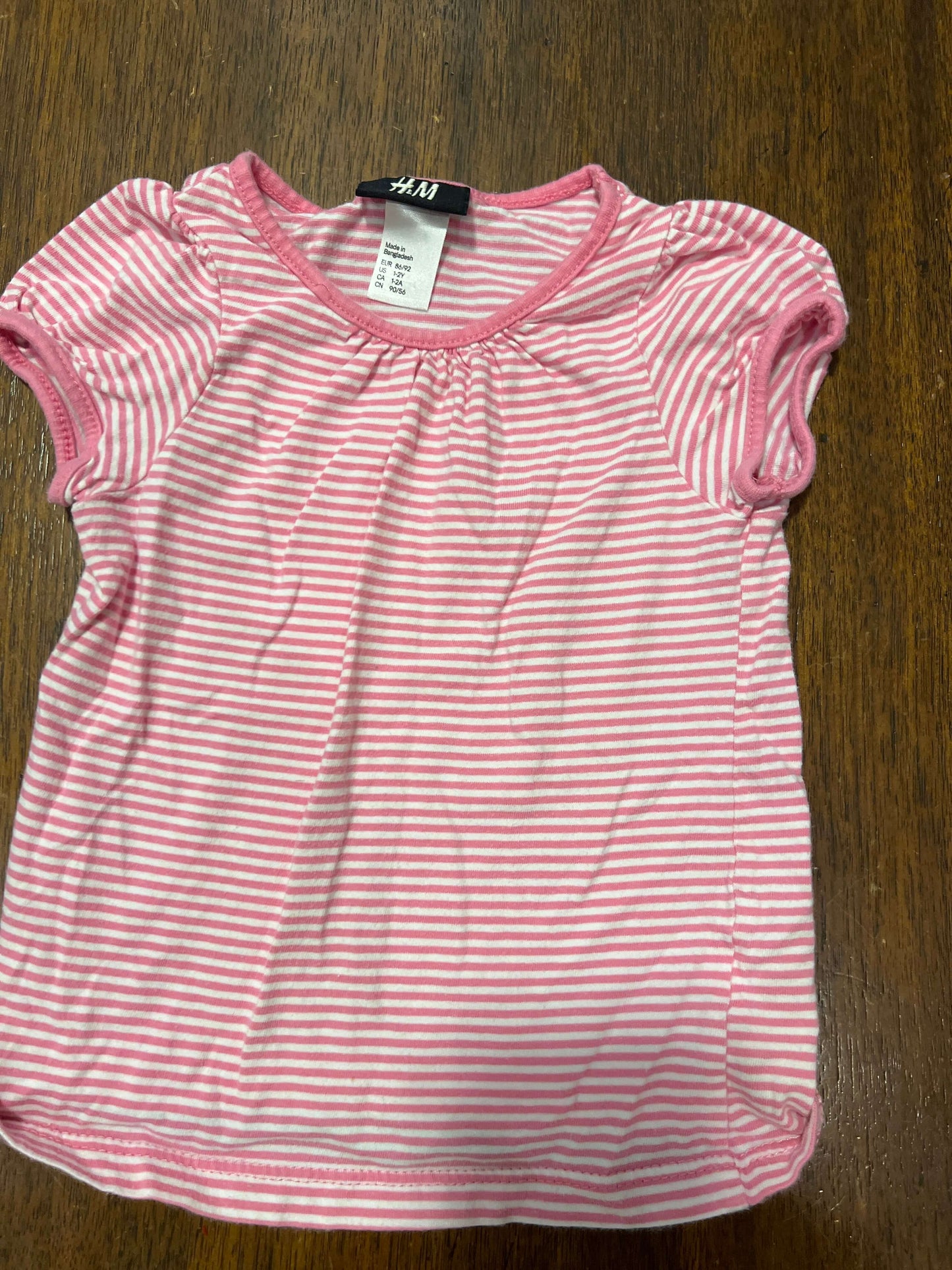 *Hand M striped 2T pink shirt , Kids 2T