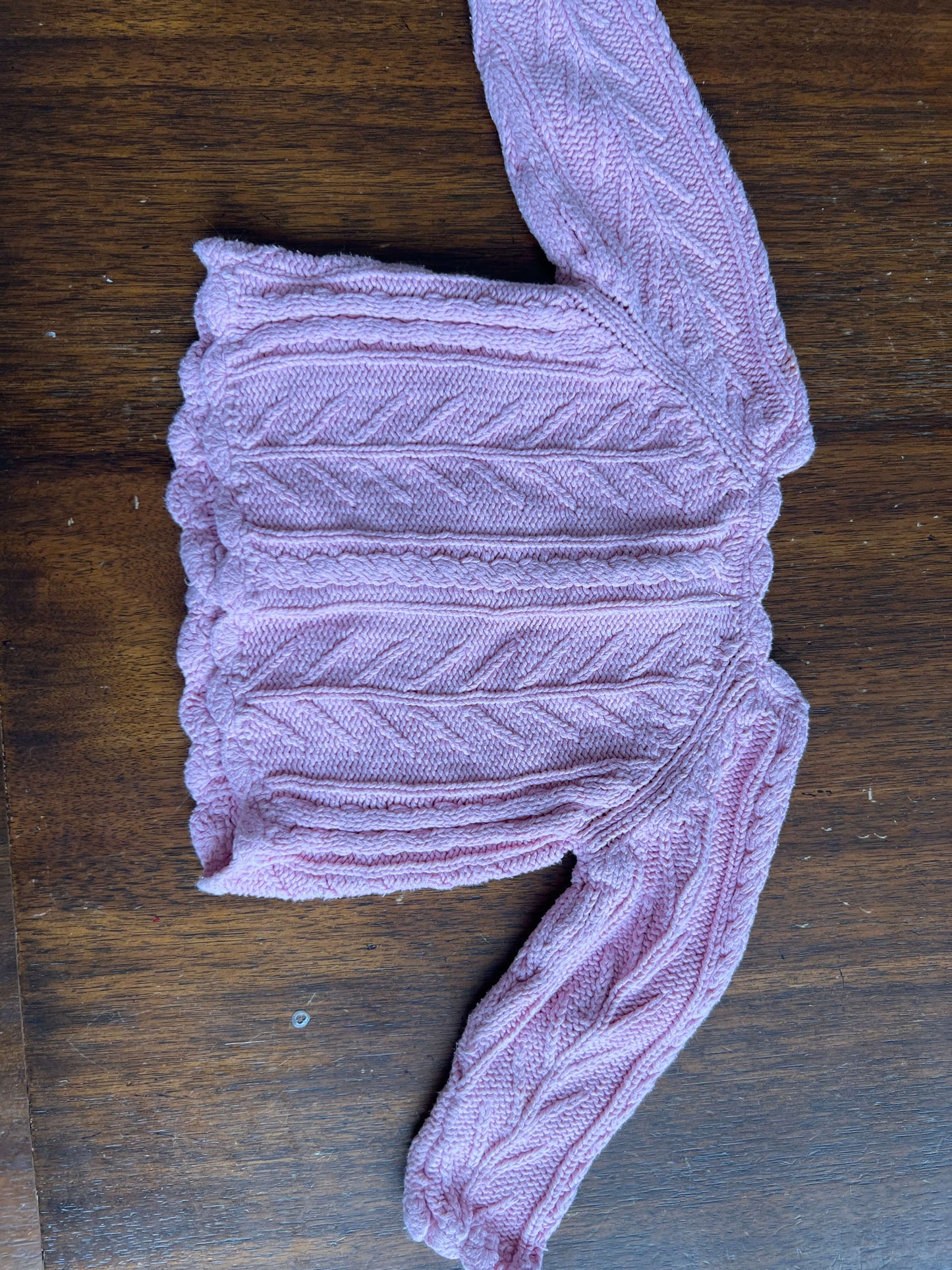 Children’s place cable pink sweater, Kids 12 Month (9-12M)