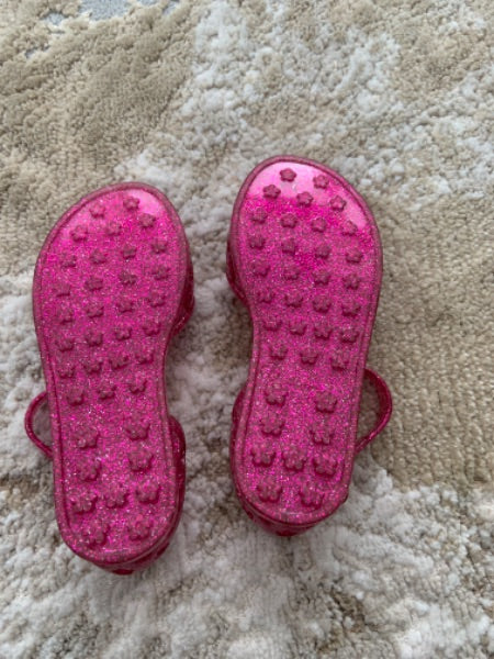 Gymboree size 7 sparkly pink plastic sandals, Shoes 7 (Walkers:12-24 mth)