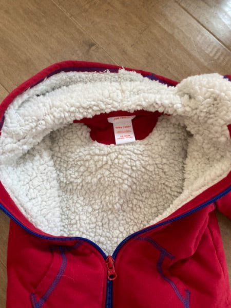 Red Joe Fresh zip up hoodie. Size18-24 month, Kids 24 Month (18-24M)