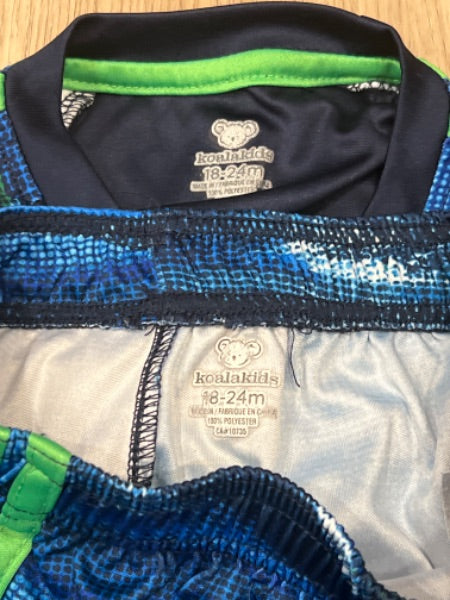 Koala Kids, Play Ball short outfit, blue/green, size 18-24mos, VGUC, Kids 24 Month (18-24M)