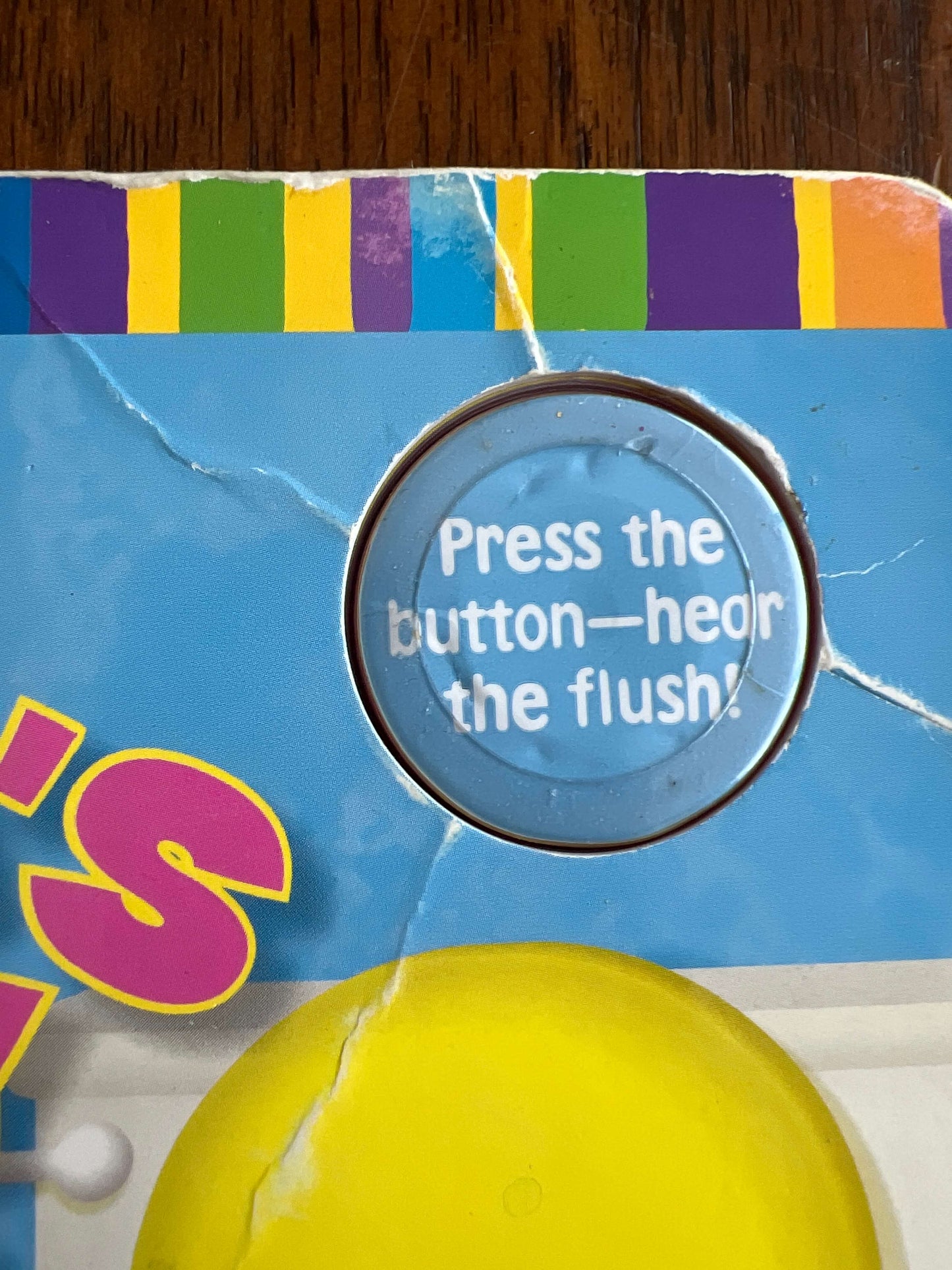 Dora potty book with button of sound of flushing toilet