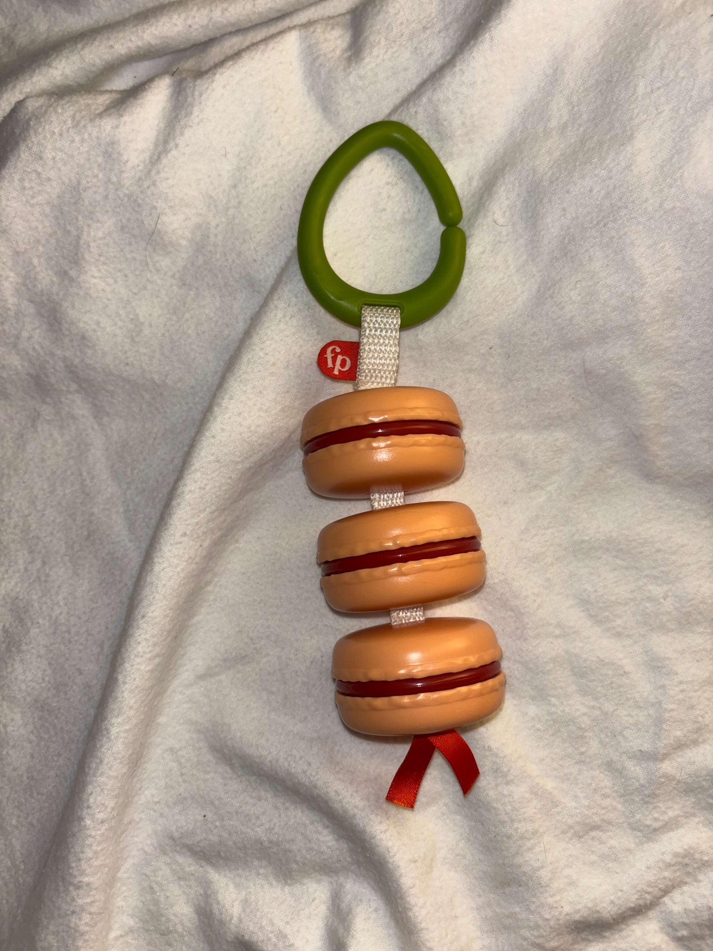 Fisher Price macaroon rattle with clip