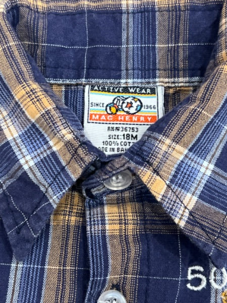 Boys s/s button up shirt, size 18mos, VGUC, Kids 18 Month (12-18M)