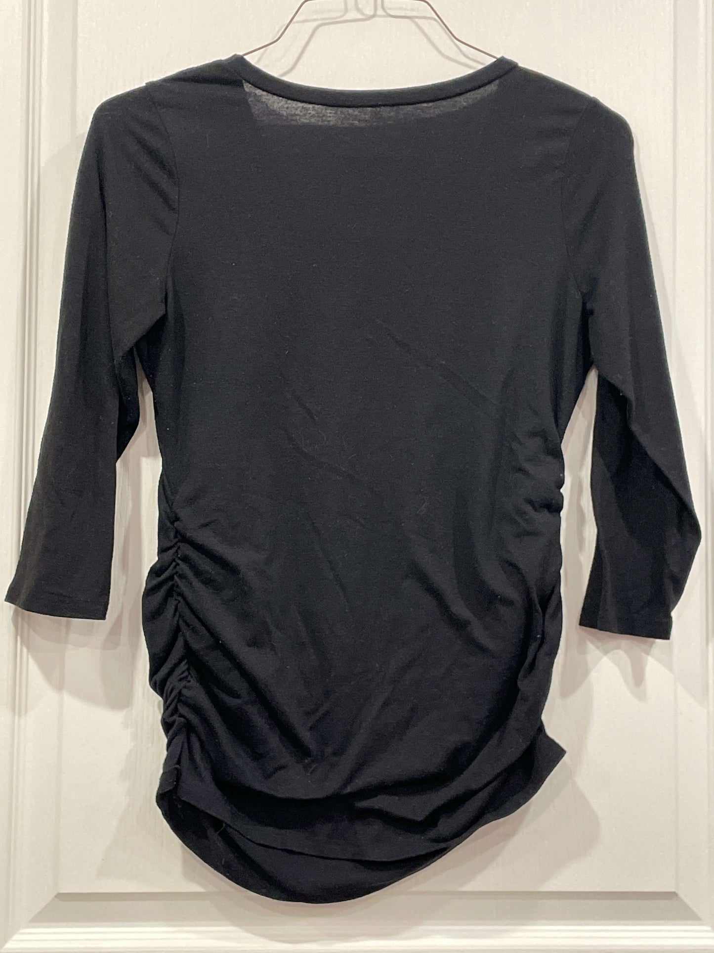 VGUC, Black Maternity Top, 3/4 length sleeves, size Small, Maternity S (4-6)