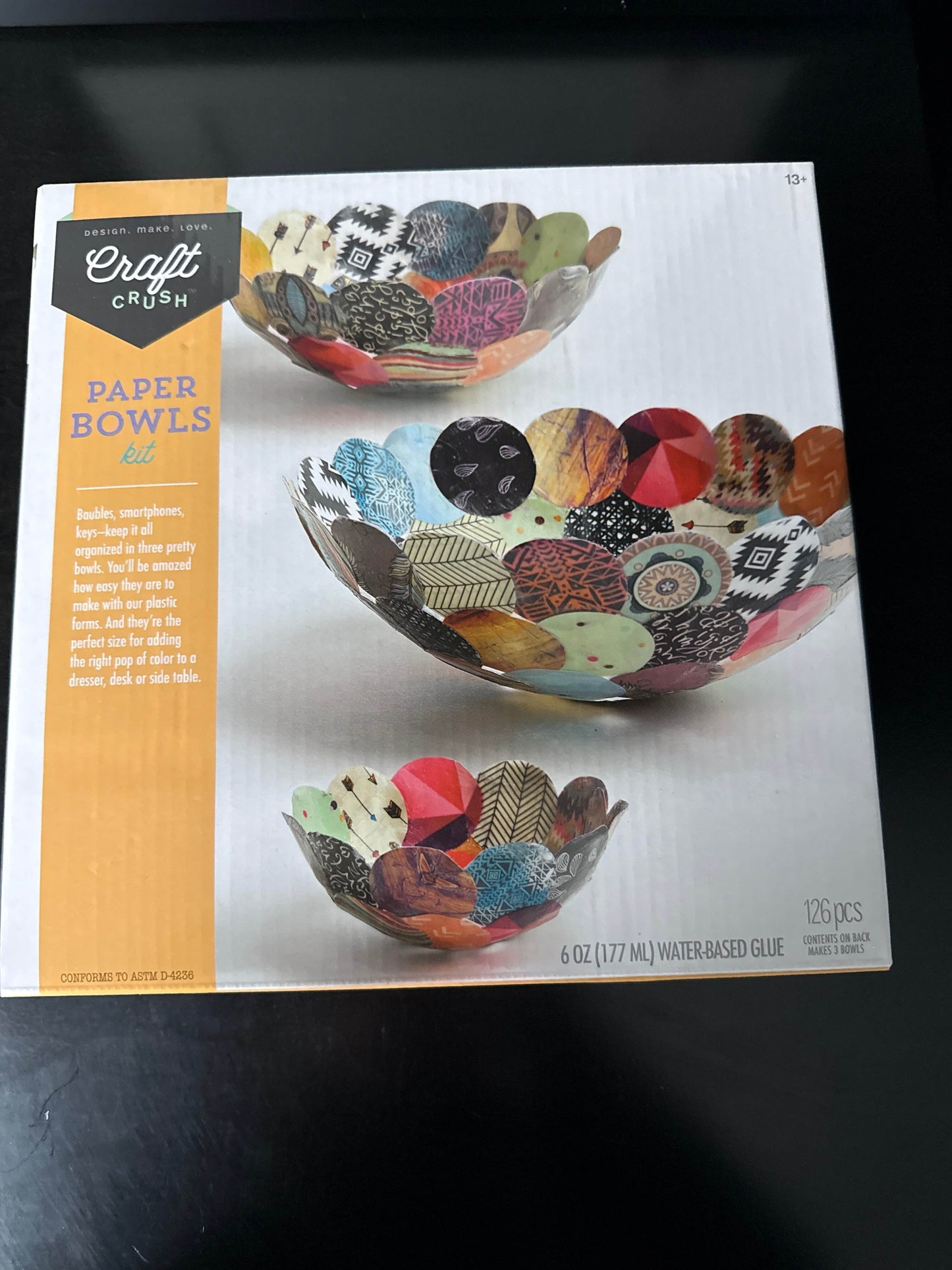 Craft crush Age 13+ paper bowls kit