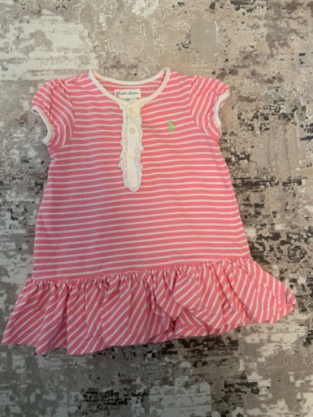 Ralph Lauren size 9M pink & white stripe. Dress , Kids 9 Month (6-9M)