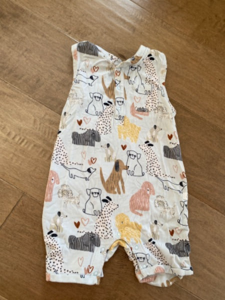 Sleeveless dog print short romper 18-24 month , Kids 24 Month (18-24M)