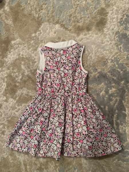 Kate spade size 5 floral multi color sleeveless dress with white collar, Kids 5/5T (extra small)