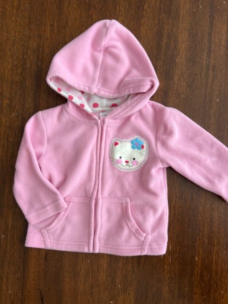 *Fleece pink cat sweater 6- 12 months , Kids 12 Month (9-12M)