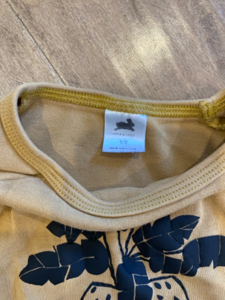 Little & Lively plant long sleeve size 1/2, Kids 2T