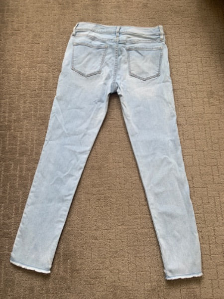 Gap size 12 super skinny ankle light blue wash jeans with sparkly unicorn & stars