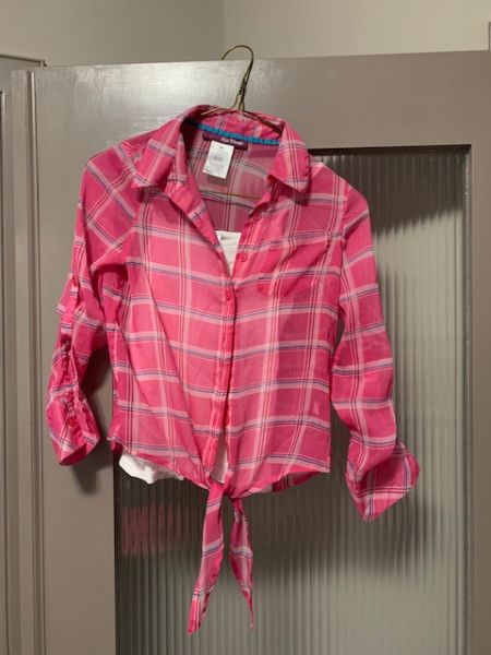 Pink plaid shirt. Epic Threads. Size M/M., Kids 10 (medium)