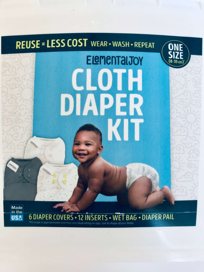 NWT Elemental Joy Cloth Diaper Kit, Retails $125.00