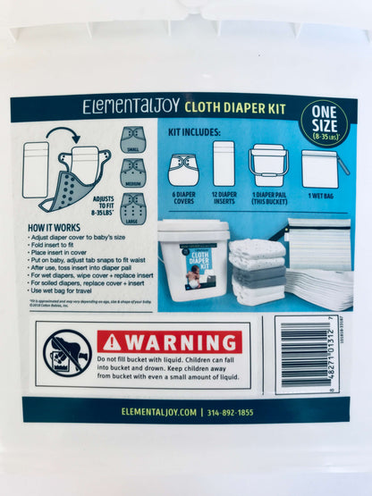 NWT Elemental Joy Cloth Diaper Kit, Retails $125.00