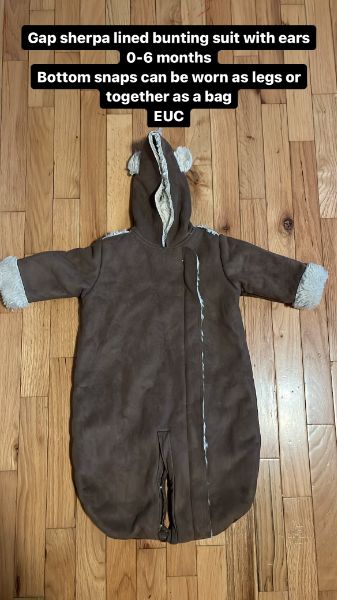 0-6 months Sherpa Lined Bunting Suit